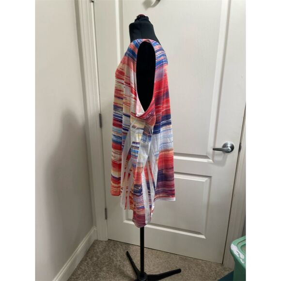 Catherines Women's Plus 3X Sleeveless Striped Tank Top Multicolor Casual - Picture 2 of 8